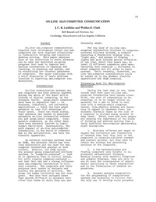 Cover image of On-line Man-Computer Communication