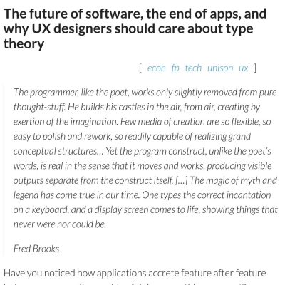 Cover image of The future of software, the end of apps, and why UX designers should care about type theory