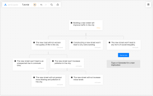Screenshot of the interface organizing decisions in a clear hierarchy with customizable views and visibility options