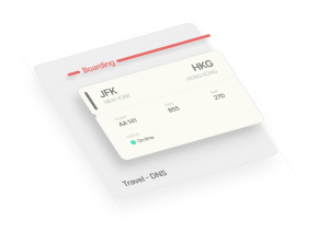 Calendar UI showing a flight event with embedded details like boarding time and delay updates.